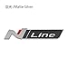 KMOWNSE Autocollant de voiture N NLINE BADGE EMBLEM Decal Calquette avant for I30 2021 Sonata Elantra Veloster Kona Tucson n Construction (Color Name : Matte Silver)
