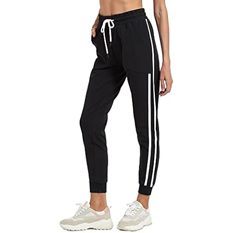 SPECIALMAGIC Slim Fit Women's Joggers Ladies Jogging Bottoms Drawstring Sweatpants Tracksuit Bottoms with Pockets Women's Activewear Trousers Track Pants Casual Loungewear (Black, S) Cover