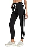 SPECIALMAGIC Damen Hosen Elastisch Bund Sweathose Sporthorse Jogginghose Sweatpants mit Tunnelzug Trainingshose Schwarz XL