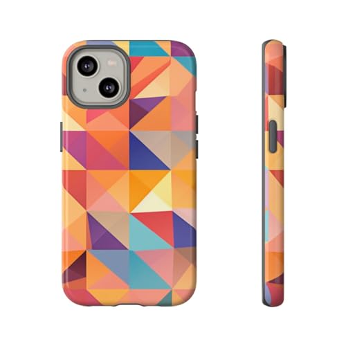 Coque brillante iPhone 14 au design géométrique et finitions luxueuses