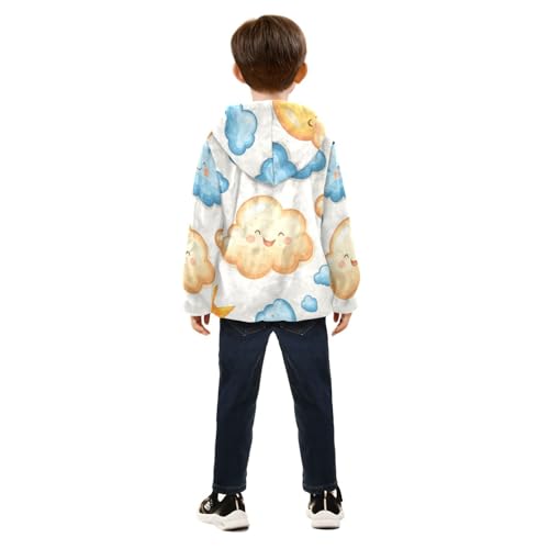 Colorful Cloud Girls Fleece Jacket Girls Fall Jacket Girls Zip Up Hoodie Girls Sherpa Jacket 2-10T4