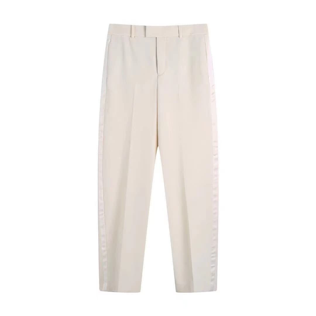 Traje ajustado de doble botonadura para mujer, 3 piezas, casual, oficina, cintura alta, pantalones sueltos, cuello en V
