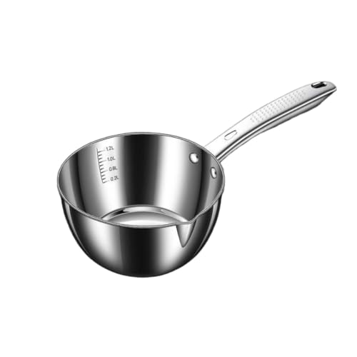 GIUPLFDTGステンレススチール製の水スコップ、家庭用の厚みのある大容量の水スコップ、転換ノズルスケール付き (L,304ステンレス鋼極厚)