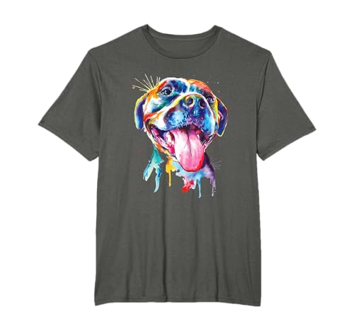 Pitbull - Arte artístico Splash Art Animal Colorful Dog Breed Gift Camiseta