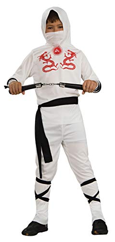 Disfraz ninja blanco infantil talla Large miniatura 1