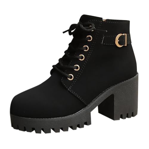 Bottines de combat femme pour un look urbain rock et confortable en talon épais