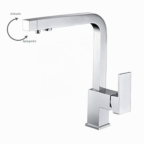 Mice - Grifo de cocina monomando con osmosis - Grifos de fregadero con 2 vias de agua - Serie Capri - GOS002 Acabado cromado