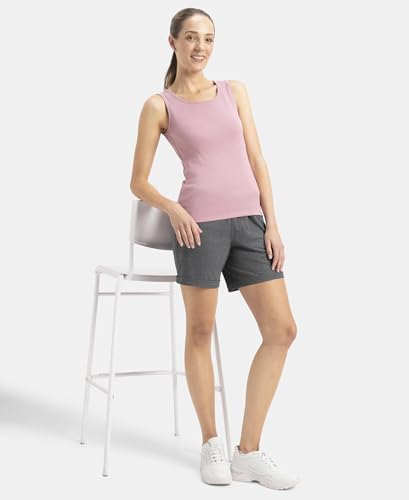 Image of Jockey A113 Women Super Combed Cotton Rib Fabric Slim Fit Solid Tank Top
