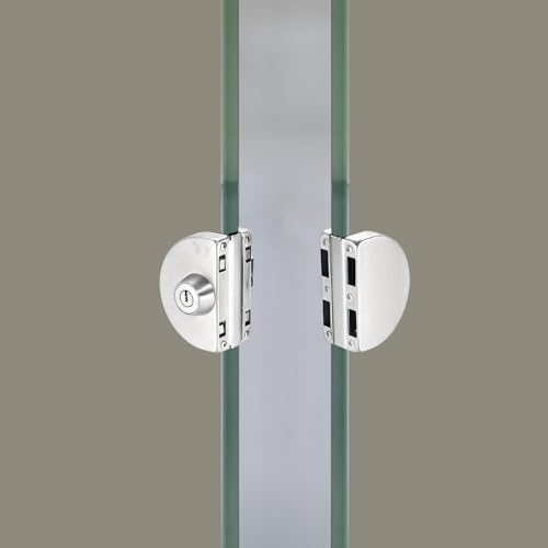 Verrou de porte en verre double battant pour sécuriser vitre de 10-12 mm - 7