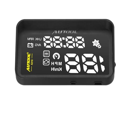 AUTOOL OBD2 Car Windshield HUD Head Up Display with Speed Fatigue Warning RPM MPH Fuel Consumption for OBD II EOBD System Model Vehicle
