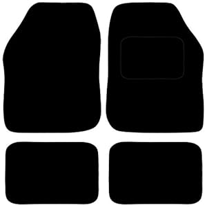 Carsio Universal Car or Van Floor Mats 4PC Set Non Slip Carpet with Black Edging