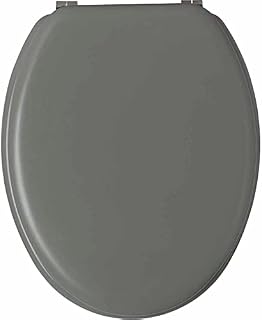 wilko Matte Grey Toilet Seat, Made from Moulded Wood, Fits Most Standard UK Toilets, Fittings Included, 44.5 x 36.7cm