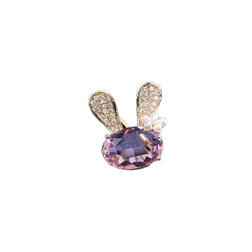 Pin de conejo en cobre y circonia para cuello de camisa elegante