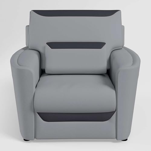 Image of GODREJ INTERIO Sofa ArcbayV2 1 Seater Synthetic Leather Sofa for Living Room, 3-Years Warranty, Solid Wood, Grey and Charcoal