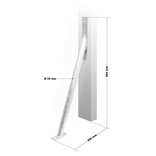 Wiltec Sturmanker aus Stahl 650 x 290 mm, Bodenanker verzinkt, Zaunhalter zur Sturmsicherung, Pfostenhalter für Gartenzaun und Sichtschutz
