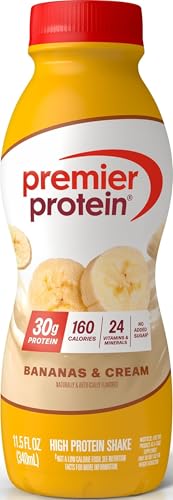 Premier Protein Shake, Bananas &amp; Cream, 30g Protein, No Added Sugar, 24 Vitamins &amp; Minerals to Support Immune Health, 11.5 fl oz, 1 Pack