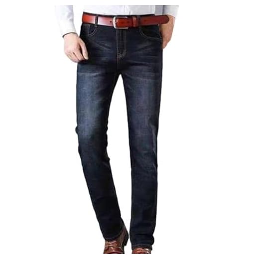 Jeans Coupe Droite pour Hommes Jeans Stretch Coupe Slim Pantalon de Travail Couleur Pure Basique Décontracté Offre de Printemps Ete Pantalon de Jogging en Denim Sport Jean Skinny Pants