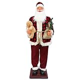 Decoración eléctrica de Papá Noel en movimiento, letrero de Navidad grande para interiores y exteriores, patio, fiesta, césped