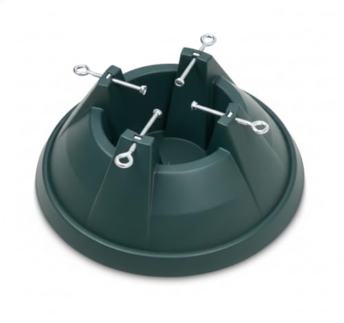 SA Products Christmas Tree Stand for Real Tree - 0.5-Gallon Water Reservoir - Thick, Durable Plastic Base with 5 Heavy-Duty Metal Bolts - Supports 6ft Christmas Tree - Stable Design - 48.19cm, Green