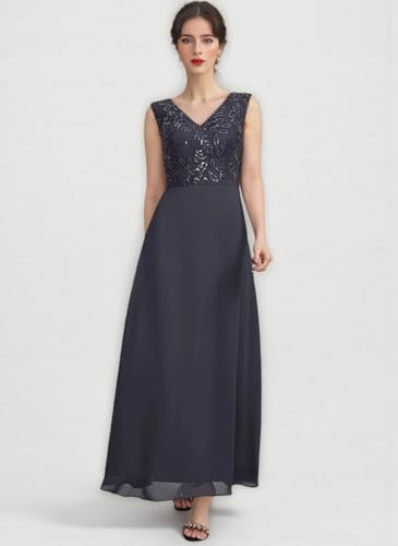 2 Pieces Mother of The Bride Dresses for Women V Neck Wedding Formal Evening Dress with Jacket MDB0044