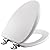 Bemis 19170CSLA 000 Alesio Toilet Seat with Chrome Hinges will Slow Close, Never Loosen and Provide the Perfect Fit, ELONGATED, High Density Enameled Wood, White
