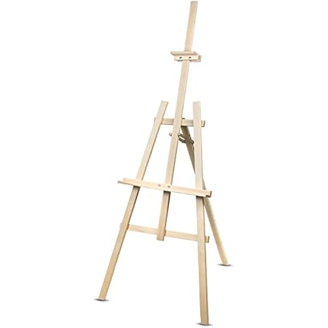 Woodok Painting Easel Studio 150 cm Natural Beech Wood Stand Professional Art Craft Display Artist Cover