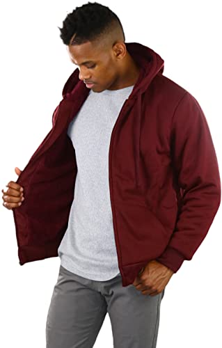 Image of ToBeInStyle Men's Polar Fleece Long Sleeve Zip Up Kangaroo Pocket Cold Weather Hoodie Jacket