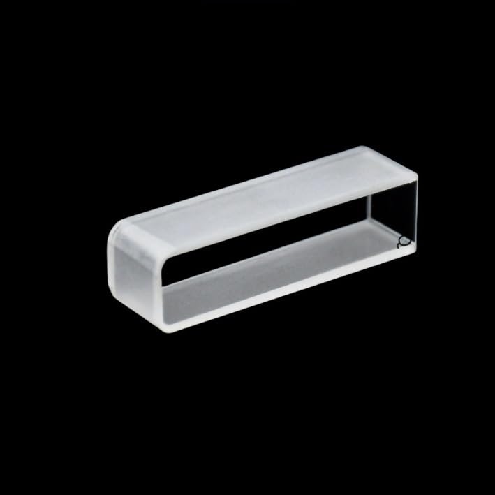 Cubeta de cuarzo de, paso óptico de 10 mm - Paquete de 2, celda de espectrofotómetro de fondo redondo de 3,5 ml