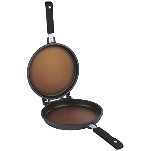 San Ignacio Origen - Sartén Grill Redonda Doble de 26cm - Aluminio Fundido A Presión - Interior Quantanium Con Recubrimiento En Polvo Diamantado - Punto Inducción - Asa Soft Touch En Negro