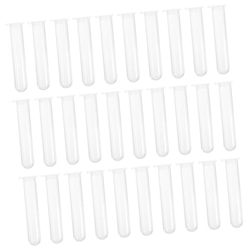 OSOLADY 50pcs Plastic Test Tubes Test Tubes with Caps Small Test Tubes Mini Vial Plastic