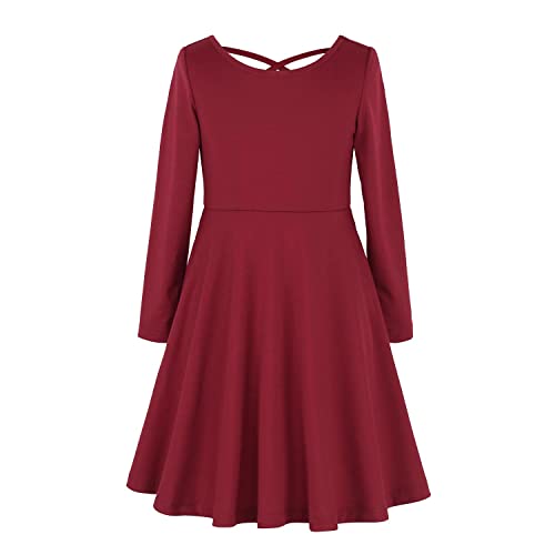 JESKIDS Mommy and Me Matching Short Sleeve Dress Criss Cross A-Line Twirl Skater Dress