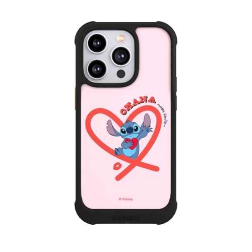 Coque iPhone 14 Pro Disney Stitch noire, le cadeau mignon et antichoc compatible MagSafe