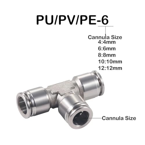 Conector PE12 recto de acero inoxidable 304 junta neumática 2