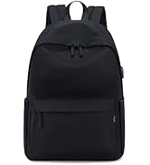 Acmebon Casual Waterproof Backpack for Girl and Boy Pure Color Bookbag for Teen Black
