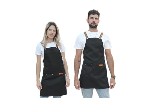 Genérico Delantal de Trabajo Profesional Impermeable con Bolsillos – Ajustable, Resistente y Antimanchas – Ideal para Cocina, Barista, Taller, Jardinería, Chef o Peluquería