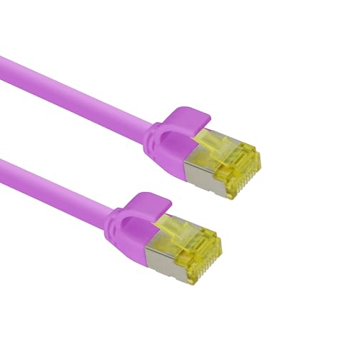 Helos Câble patch ultra fin S/FTP Cat 6A Magenta 7,5 m
