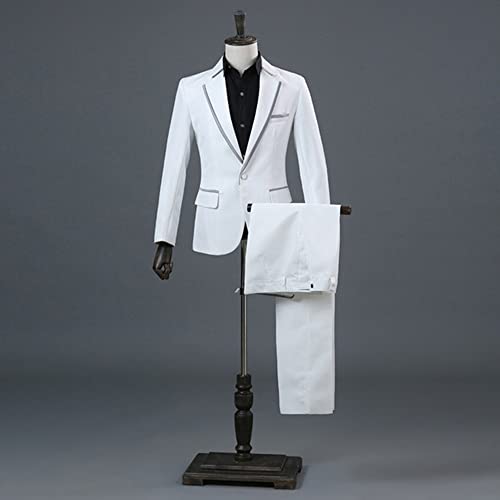Costume hommes décontracté veste un bouton pantalon travail dîner - 3