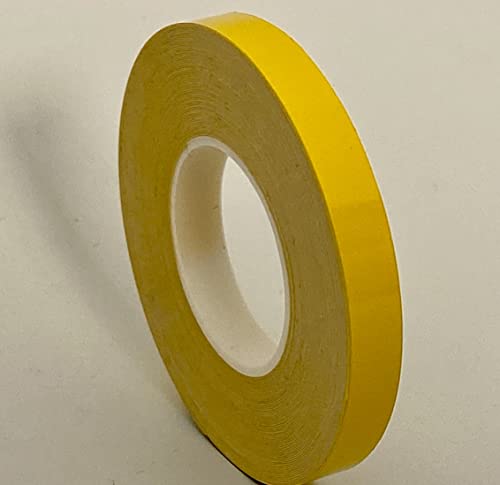 Colored Glossy Vinyl Tape, with Self-Adhesive (2 Tapes 1/2 inch x 25 ft (50 ft Total), Yellow)