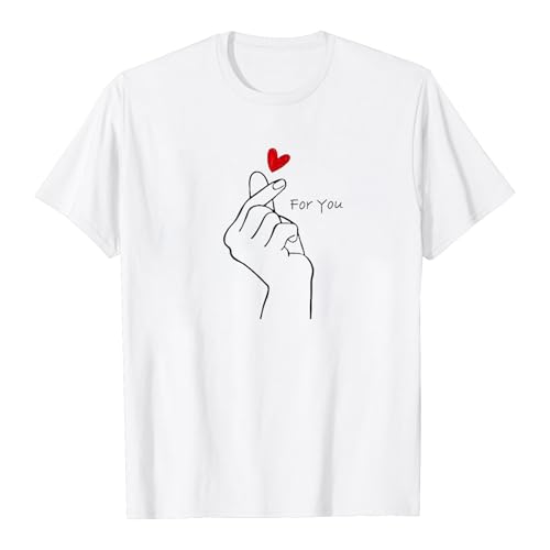 QJDFLL - QJDFLL Saint Valentin T-Shirts interactifs Assortis pour la Saint-Valentin : Une idée activité en Couple, soirée Romantique ou fête d’Anniversaire. Cadeau(Blanc,M)