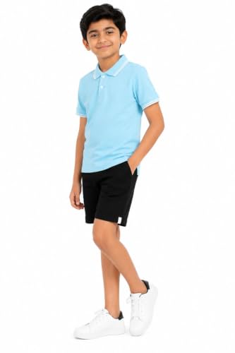 Image of Cotton Polo T-Shirt for Kids Boys Girls Half Sleeve, Regular Fit Tees for Boys Collared Casual Tshirts | Soft & Breathable Biowash Fabric | Half Sleeve