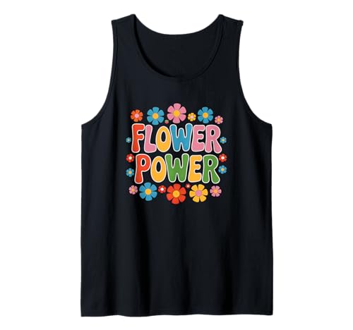 flower power Peace sign of freedom hippie flowered Tank Top