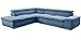 Produktbild Cavadore Ecksofa Alkatraz / Großes Sofa in L-Form mit Ottomanen links und verstellbaren Kopfstützen/ Modernes Design / 274 x 66 x 228 cm / Blau