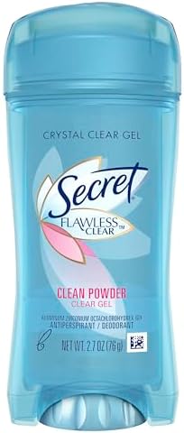 Secret Flawless Antiperspirant and Deodorant for Women, 48hr Sweat & Odor Protection, PH Balancing Minerals, Clear Gel, Clean Powder Scent, 2.7 oz