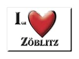 Fridge Magnet of Zöblitz in the province of Erzgebirgskreis realized with the followings elements: