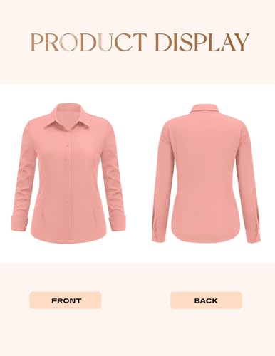 Image of IN'VOLAND Women Plus Size Button Down Shirts Long Sleeve Office Work Blouse