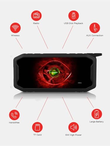 Image of Macmerise The Eye of Agamotto 6W Wireless Bluetooth Portable Speaker with USB Support, SD Card, AUX, Upto 3hrs Playtime*, IPX7 Water & Dust Proof, TWS Function, Powerful Bass, FM & Call Function