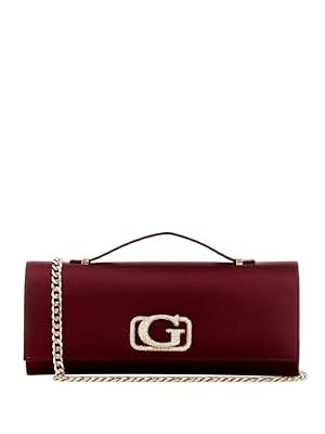 GUESS borsa a tracolla borsetta Zalina Top Handle Clutch Wine bordeaux
