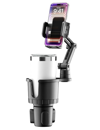 Bracketron Cup Holder Phone Mount for Car - TripGrip 2-in-1 Expandable Phone Holder with 360 Rotation & Ultra Stable Folding Support Legs Fits Devices up to 3.5