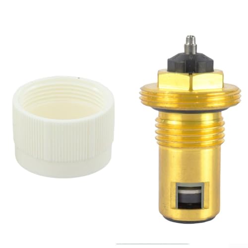 Yuanpgky Inserto de válvula de radiador de flujo ajustable M30 x 1.5, tapa protectora, compatible con múltiples sistemas de calefacción para una gestión fiable de la temperatura interior