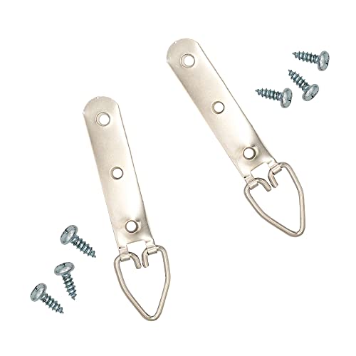 Image of 3 Hole Zinc-Plated Heavy Duty D Ring Picture Hanger - Pack of 1000 with Screws for Picture Frames & Mirrors